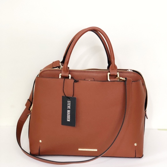 NWT• Steve Madden Cognac Handbag - Picture 3 of 8